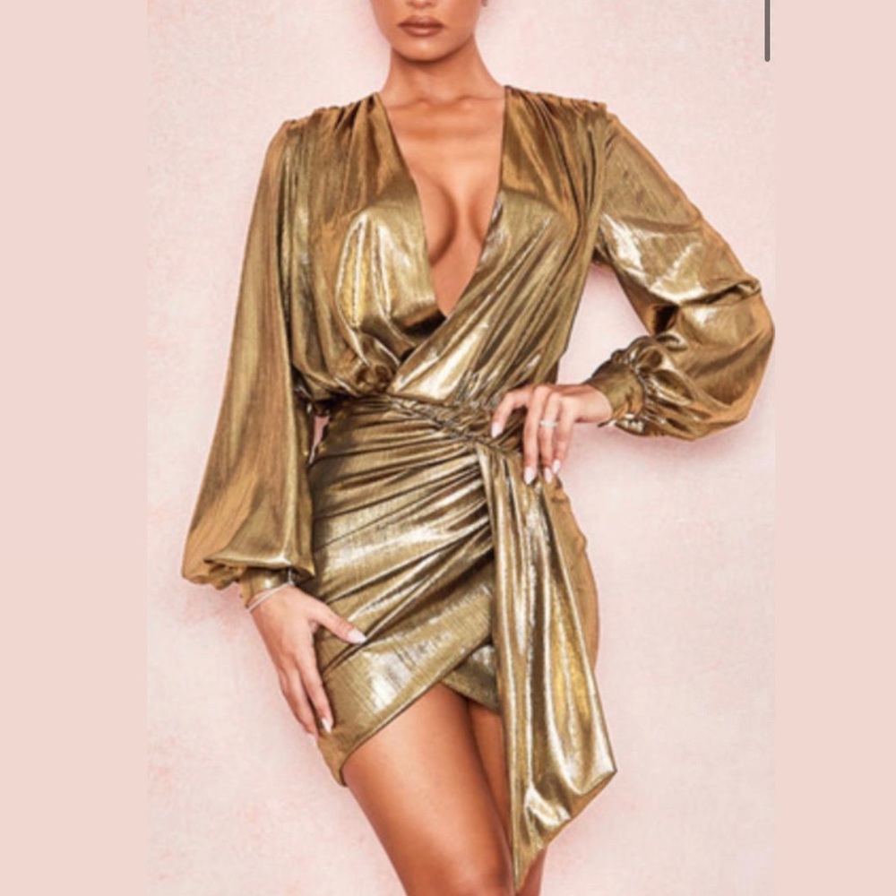 House of CB Gold Metallic Dress